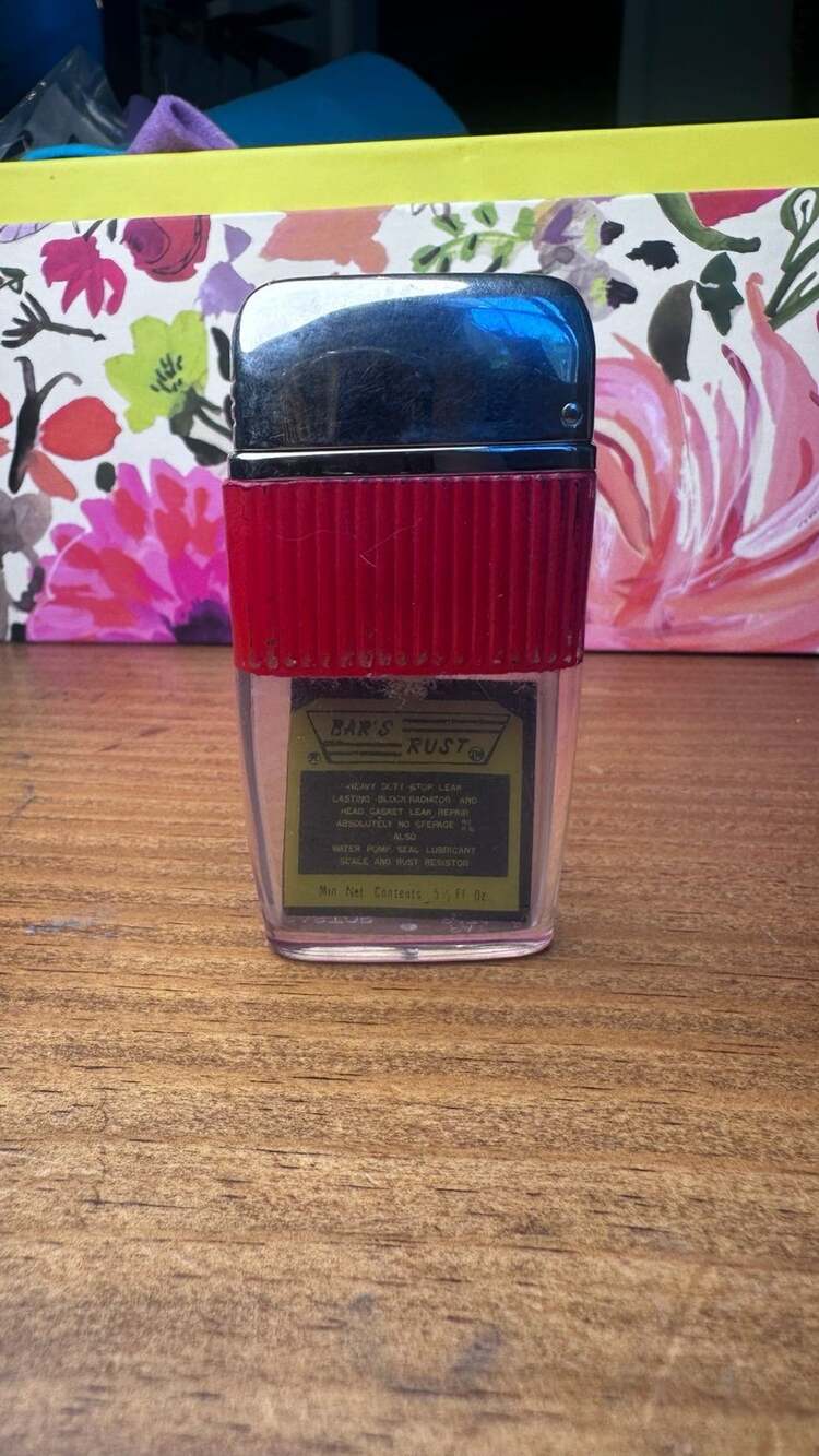 Scripto Vintage Flip-Top Pocket Lighter Red Band Translucent Clear Body